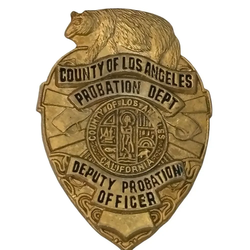 Probation Dept County Of Los Angeles Gold Tone Enamel Lapel Pin Back Mini Badge
